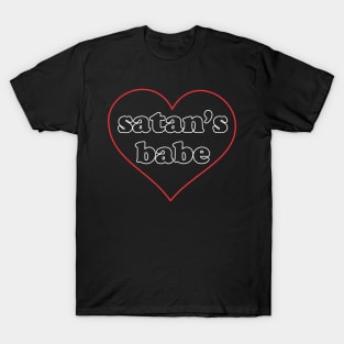 Funny Vintage Satan's Babe Retro Valentine Aesthetic Streetwear T-Shirt